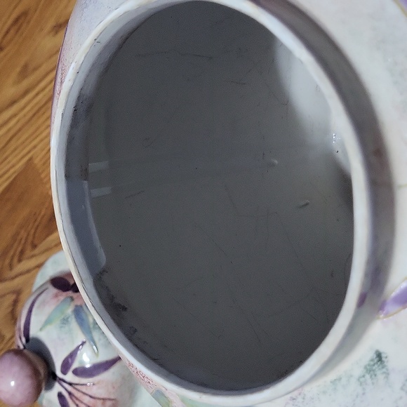 Large China Trader stoneware vase with lid home decor floral pastels vintage - Picture 4 of 8